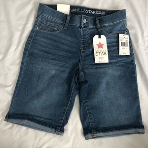 Knee length jean shorts